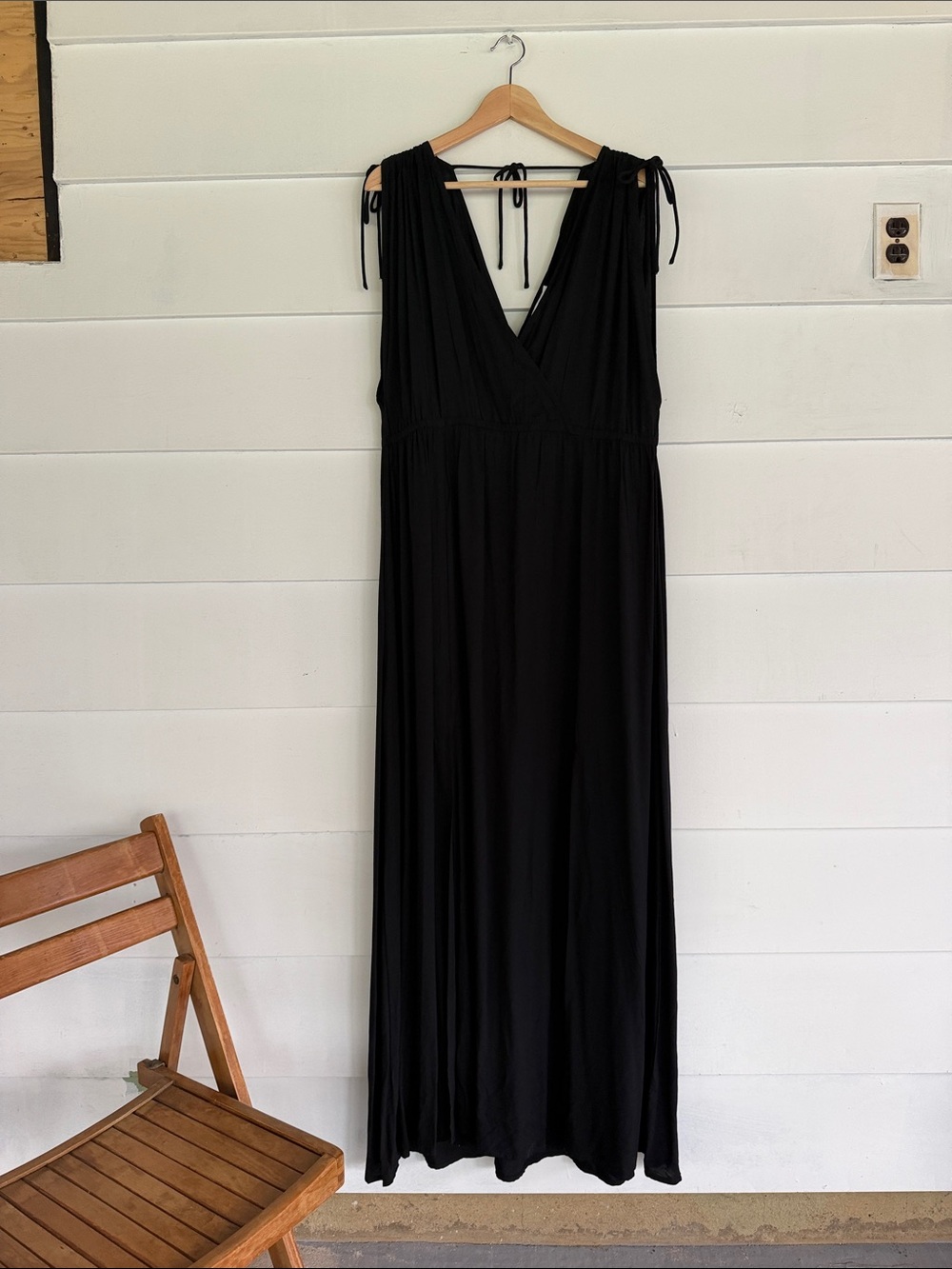 ASOS Black Empire Waist Maxi Dress